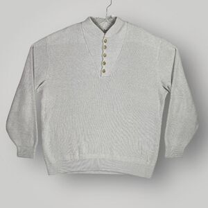 Vintage LL Bean Freeport Maine 1/4 Button Henley Sweater Men's XL Made In USA